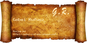 Gebei Rufusz névjegykártya